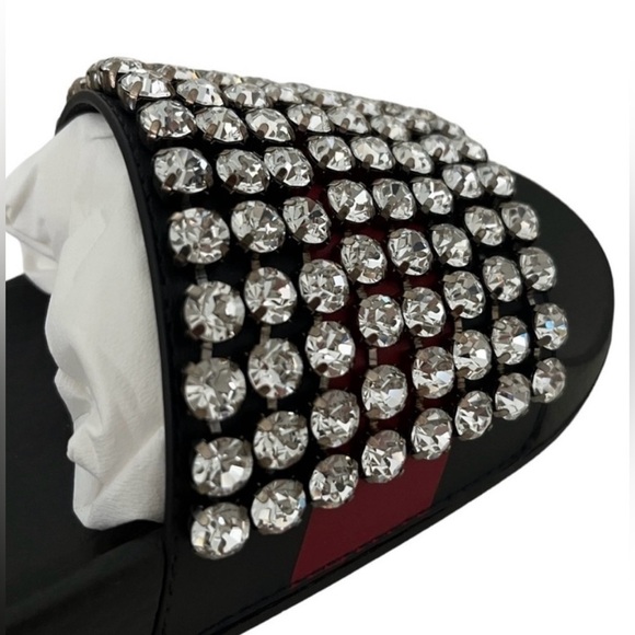 NWT Gucci Crystal Embellished Slides - Picture 2 of 7